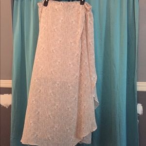 pale pink floral skirt